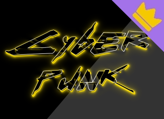 Add beautiful neon Cyberpunk text to the preview