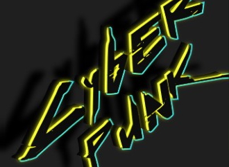 Cyberpunk font with neon effect