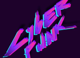 Cyberpunk font with cool effect