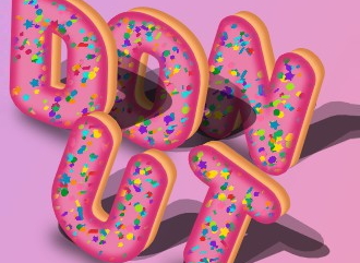 Make a donut style lettering in a beautiful font