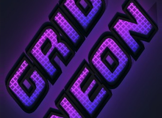 Make a 3D logo neon grid effect