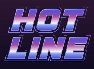 Create an inscription in the style of HOTLINE text constructor with a retro effect