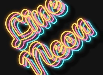 Font with layered neon effect