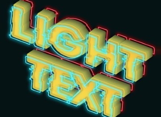 Font with neon glowing outlines